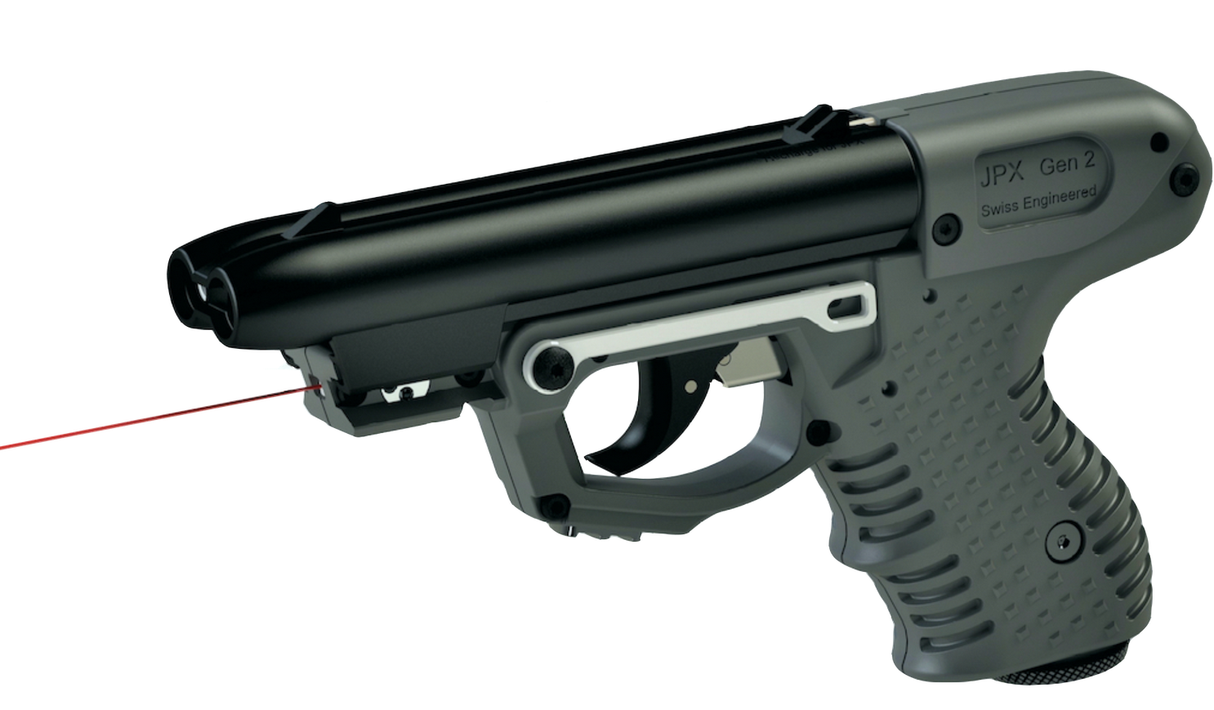 Pfefferspray Pistole Jet Protector JPX 2-schüssig mit integrierter Lasereinheit 2. Generation