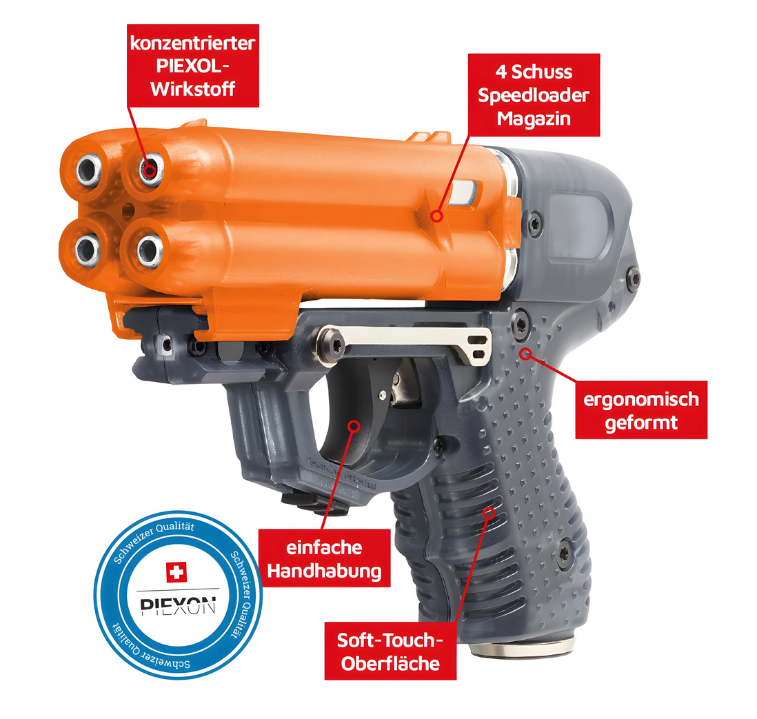 Pfefferspray Abschussgerät Piexon JPX6 mit Laser