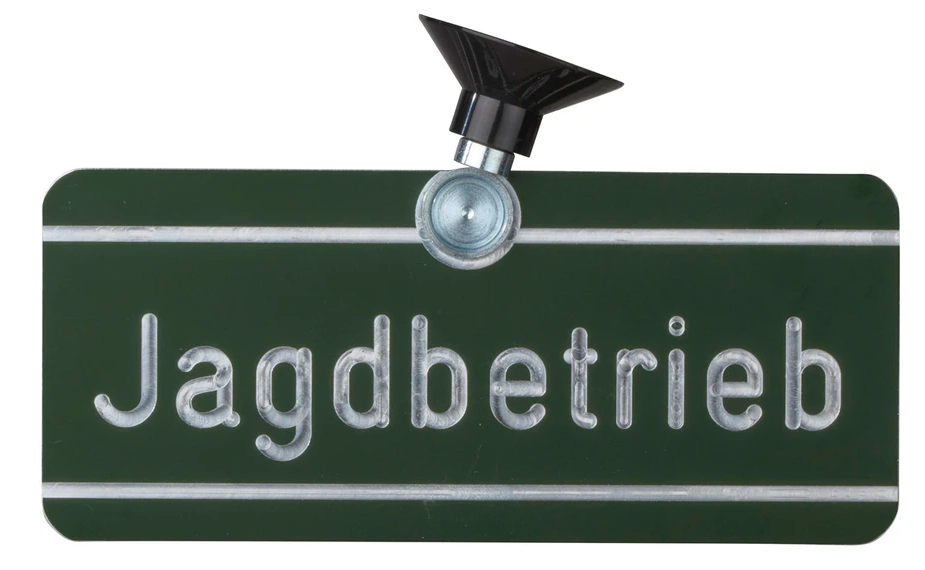 Autoschild Jagdbetrieb