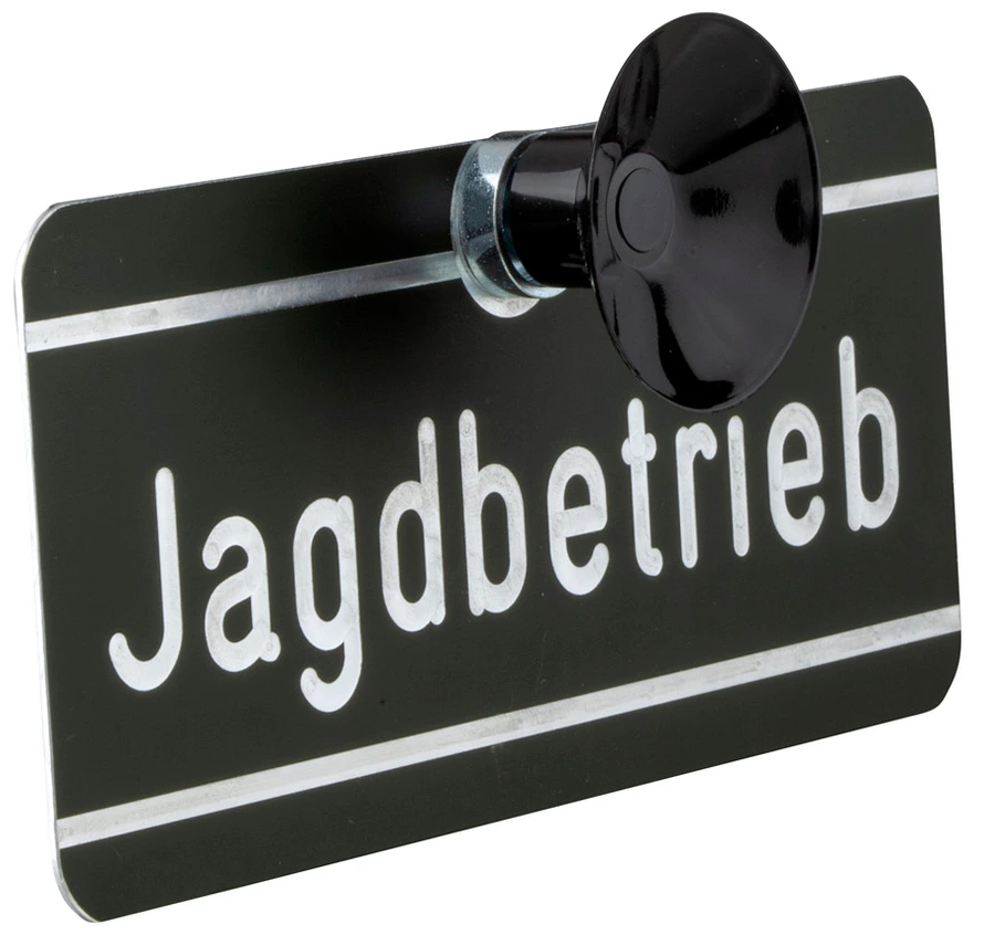 Autoschild Jagdbetrieb
