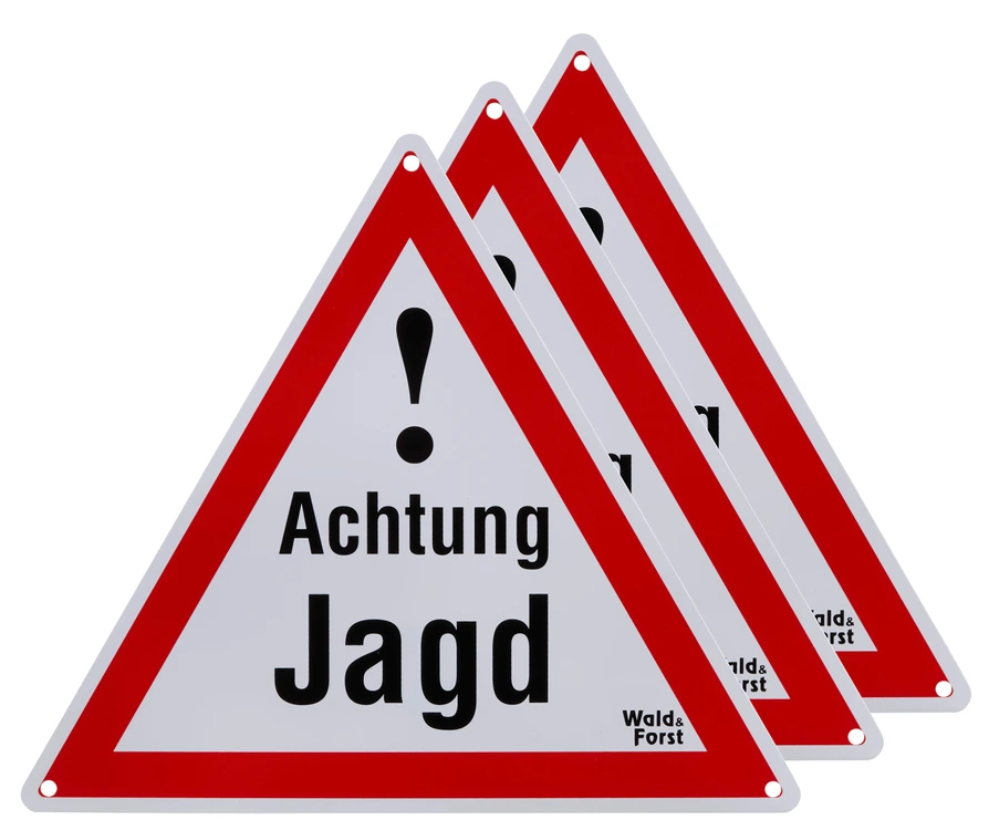 Warnschild Achtung Jagd – 3er-Pack Wald & Forst