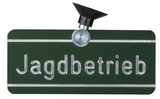 Autoschild Jagdbetrieb